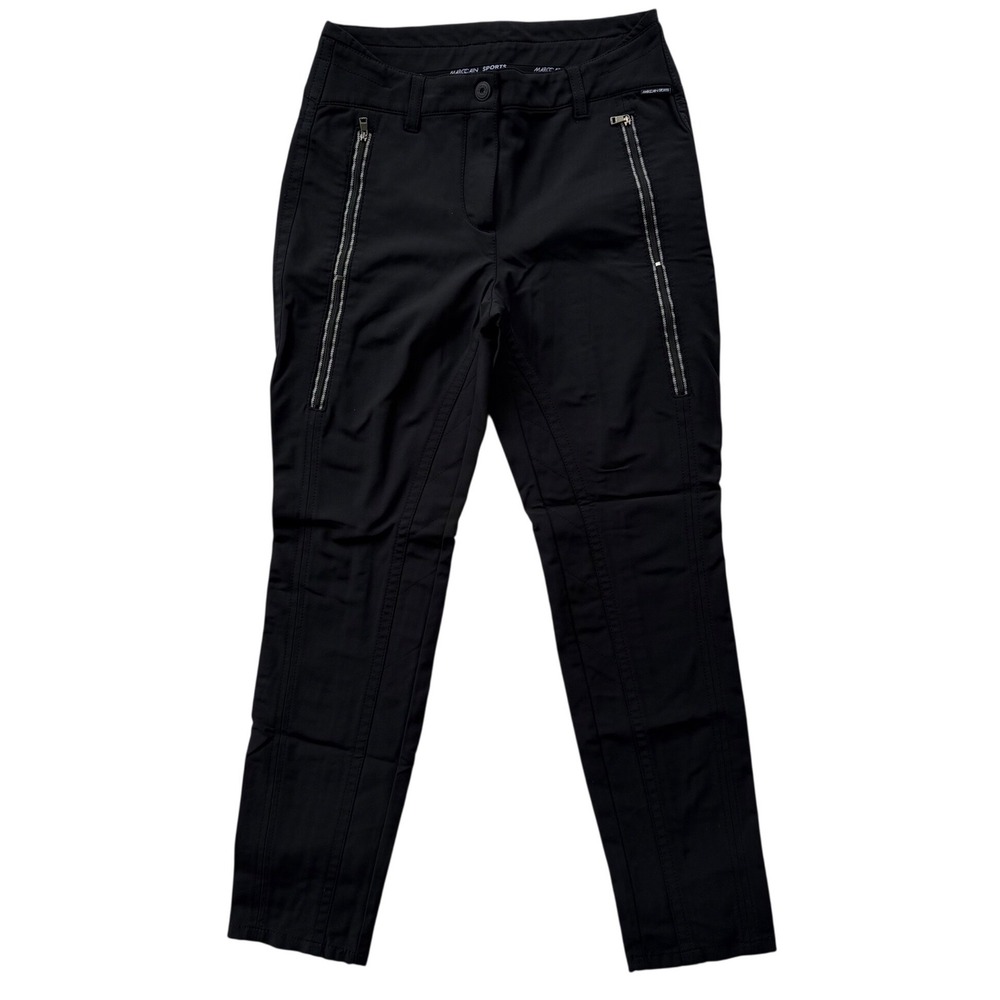 MARC CAIN SPORTS Black Zip Pocket Stretch Pants, Slim Fit, Women's Size 30 Wist
